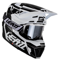 Casco con Gafas Leatt Moto 7.5 Negro / Blanco