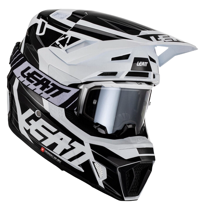 Casco con Gafas Leatt Moto 7.5 Negro / Blanco