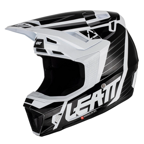 Casco con Gafas Leatt Moto 7.5 Negro / Blanco
